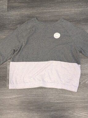 Converse Two-Tone Crewneck Sweatshirt in Gray and Light Pink